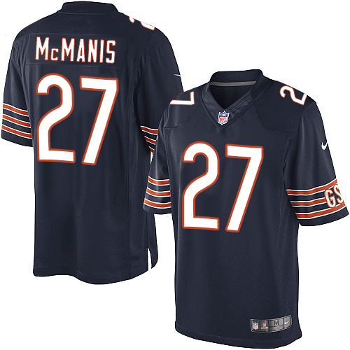 Men's Limited Sherrick McManis Nike Jersey Navy Blue Home - #27 NFL Chicago Bears